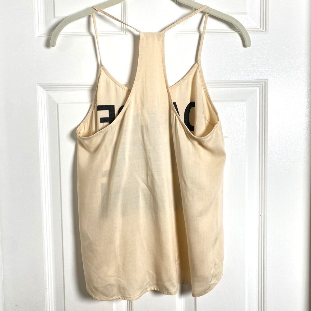 Divided Dance Until Dawn Strappy Graphic Camisole Top Size 6 Cream Black - Picture 3 of 8